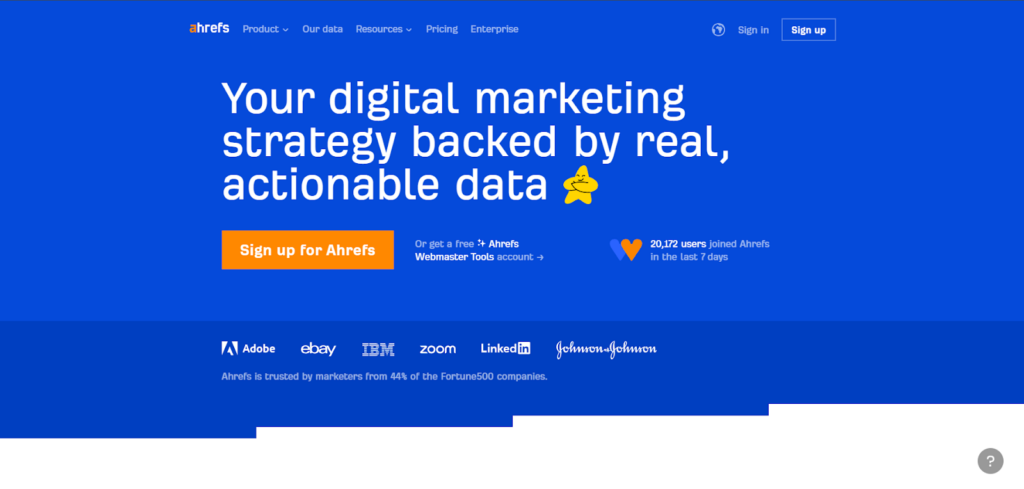 Ahrefs Homepage