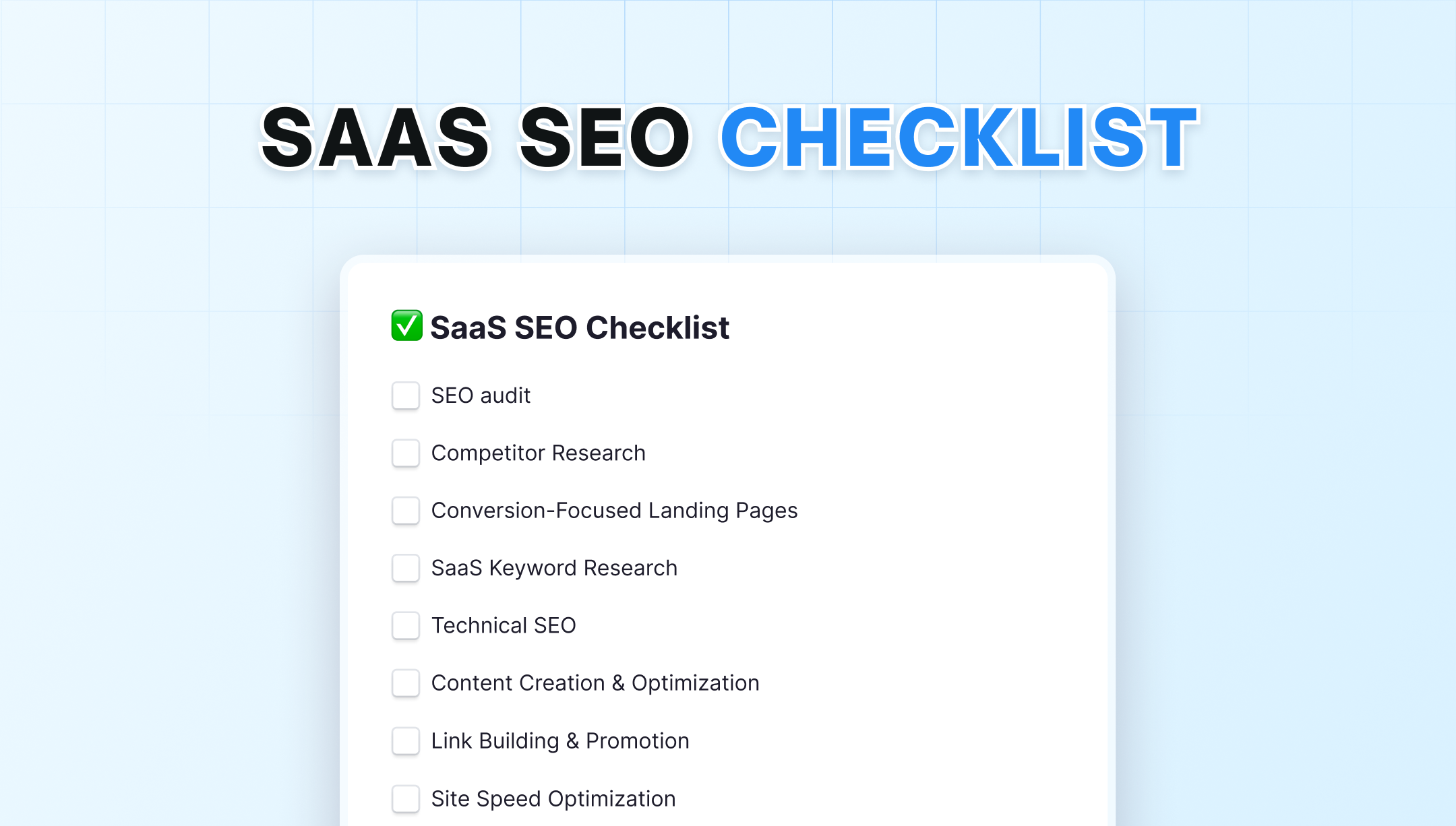 SaaS SEO Checklist
