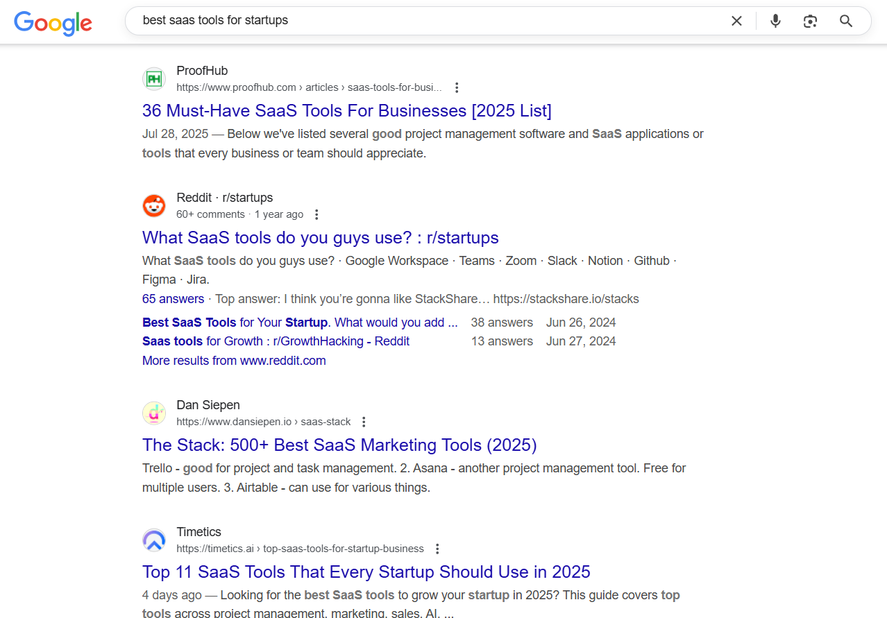 SERP result showing commercial intent keywords