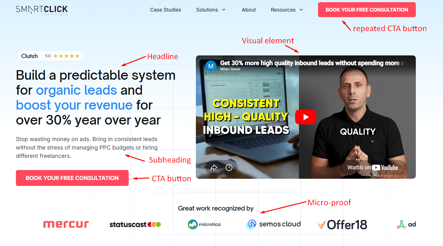 hero section for SaaS example