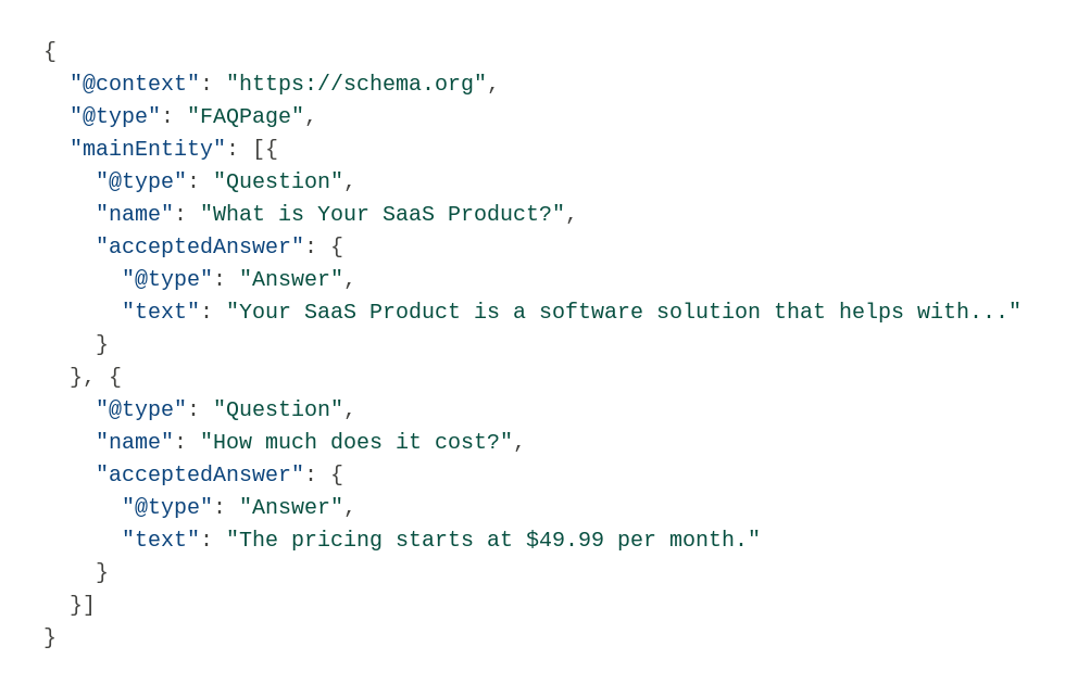 an example of FAQ schema markup