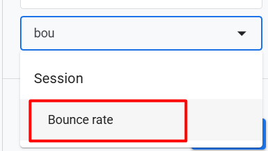 an image from GA4 showing how to add bounce rate in your customized report